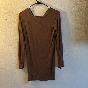 Brown Long Sleeve Dress